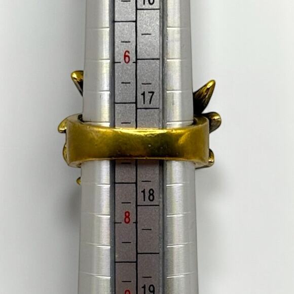 Heidi Daus Ring Sublime Star Size 7 Signed Faux Black Pearl Swarovski Crystal - Picture 4 of 7